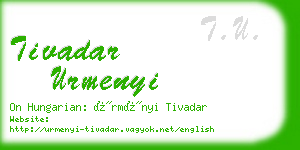 tivadar urmenyi business card